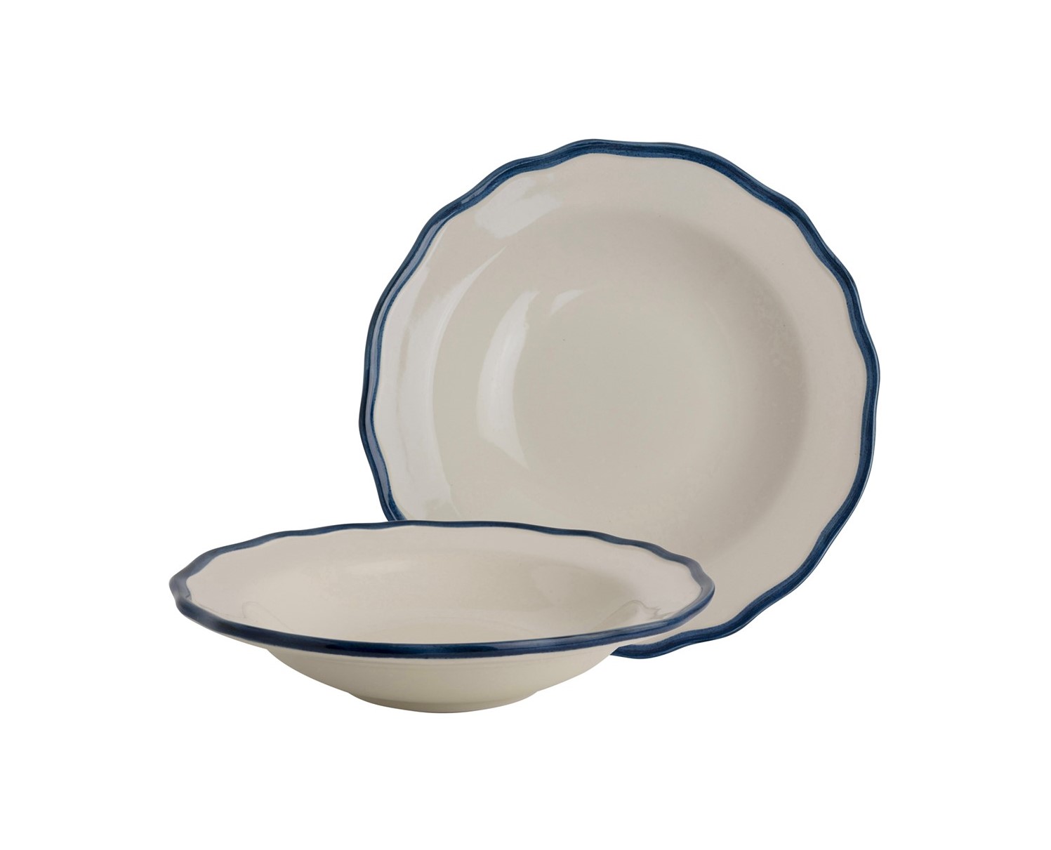 Набір 2-хглибоких тарілок з синім обідком HEDINGHAM Giftset 2 Plates deep Ø22,5 (Solid Blue)